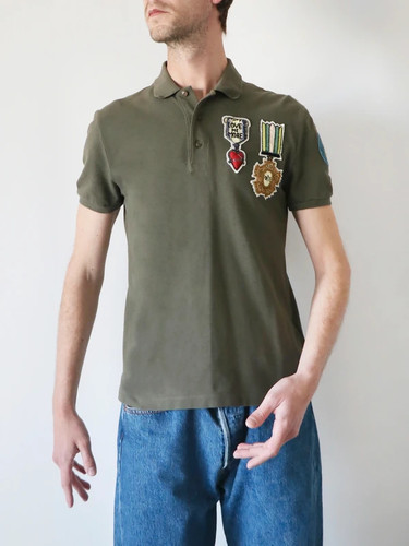 Vintage poloshirt khaki mit - vintage,
